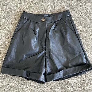 Shein Faux Leather Shorts, size XS (US 2)